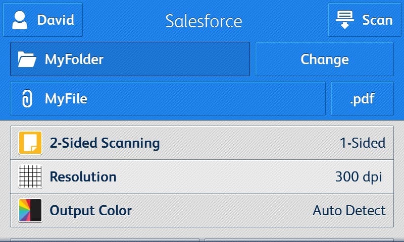 Schermata dell'applicazione Salesforce