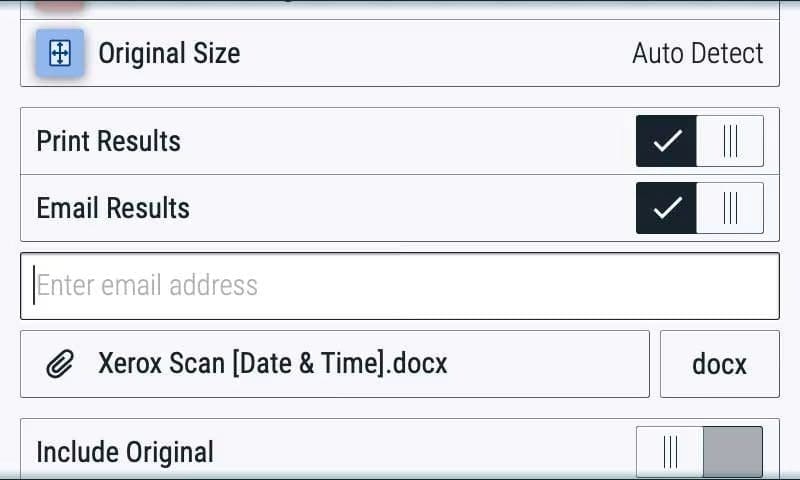 Schermata dell'app Xerox® Summarizer Schermata dell'app Xerox® Summarizer
